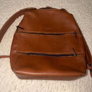 Matt & Nat Tan Backpack with Zipper Pockets